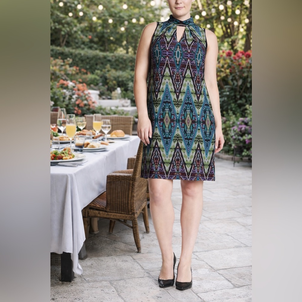 LONDON TIMES MOCK TURTLENECK DRESS